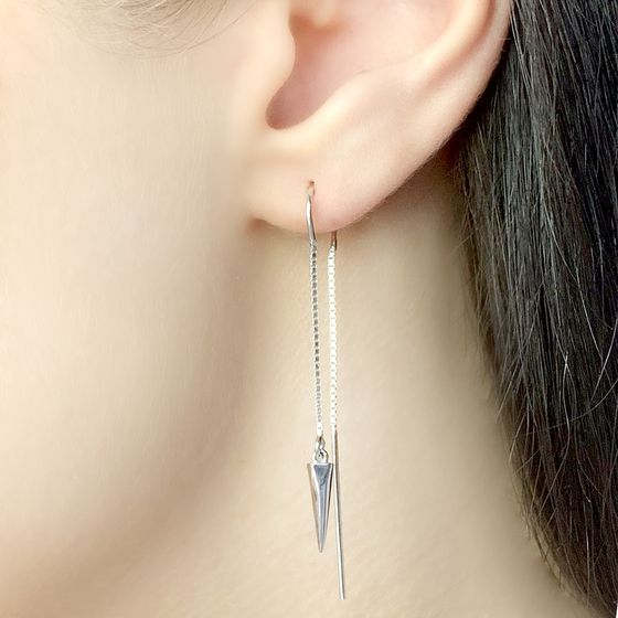 Silver earrings without stones