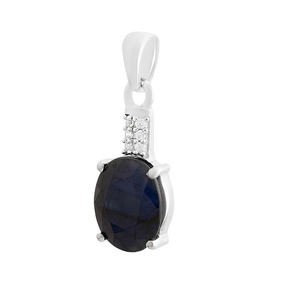 Серебряная подвеска с сапфиром 3.284ct