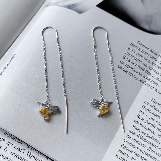 Срібні сережки з фіанітами