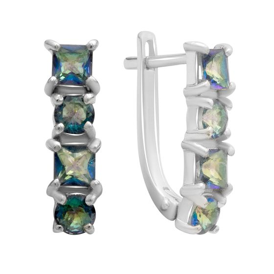 Срібні сережки з містичним топазом 1,752 карата