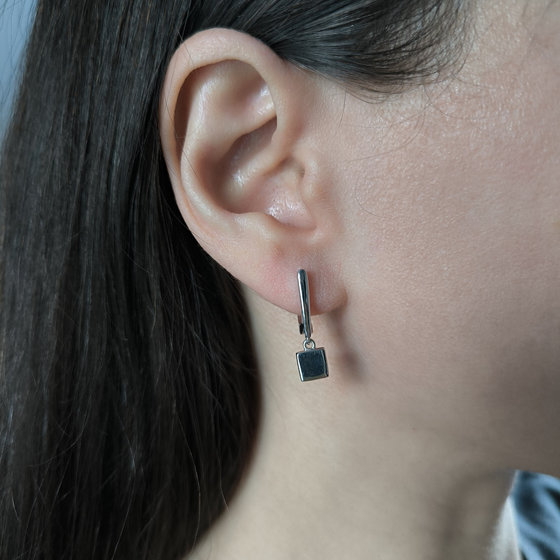 Silver earrings without stones