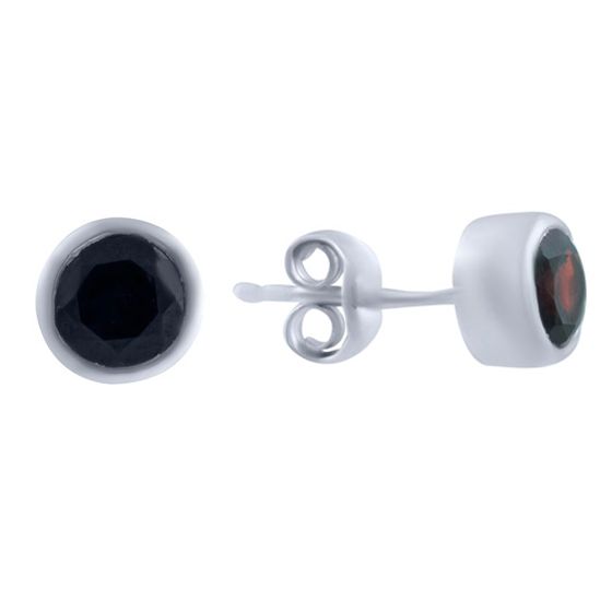 Silver Earrings with Garnet, 1.143 ct