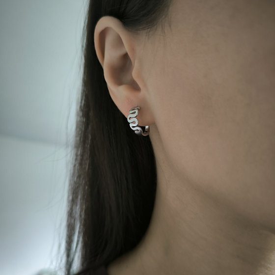 Silver earrings without stones