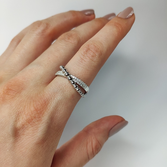Silver Ring with Fianites