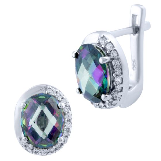 Silver earrings with mystic topaz 3.75ct