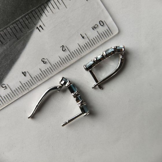 Серебряные серьги с топазом 2.725ct