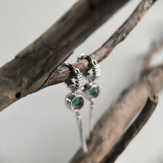 Срібні сережки з агатом 1.55ct