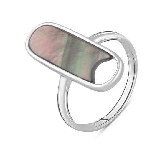 Silver ring with mother-of-pearl