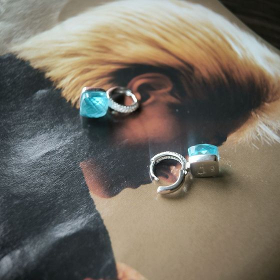 Срібні сережки з фіанітами