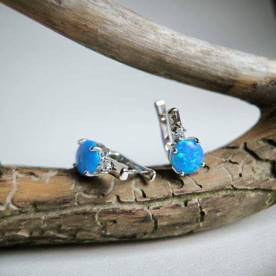 Серебряные серьги с опалом 1.698ct