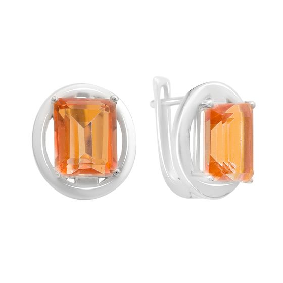 Срібні сережки із золотим кварцом 6.95ct