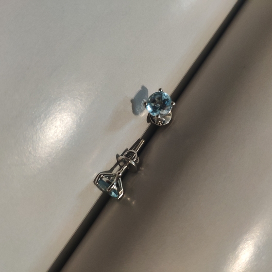 Срібні сережки з топазом 1.995ct