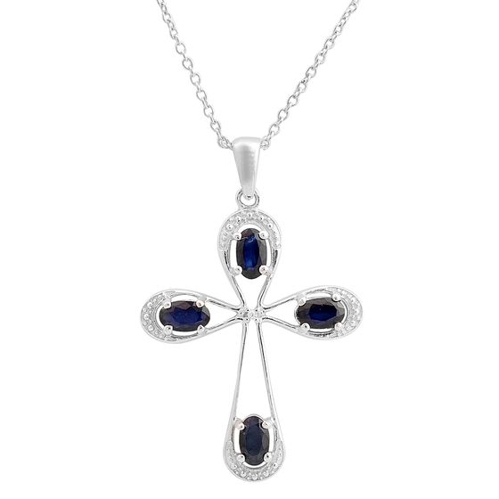 Срібне кольє з сапфіром 1.152ct