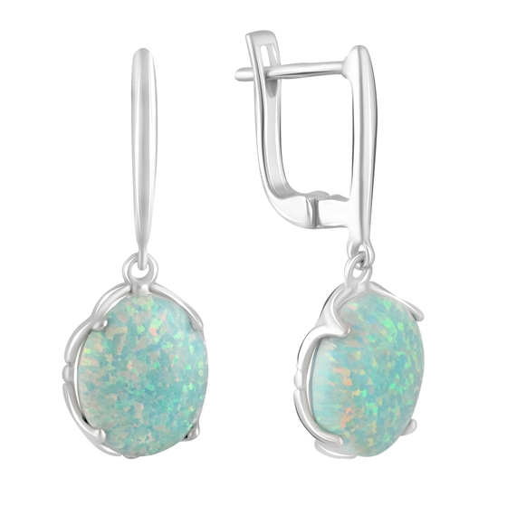Silver earrings with opal