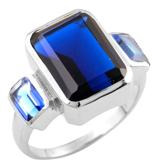 Серебряное кольцо с сапфиром nano 7.168ct