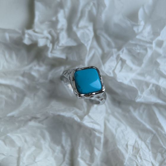 Silver ring with turquoise