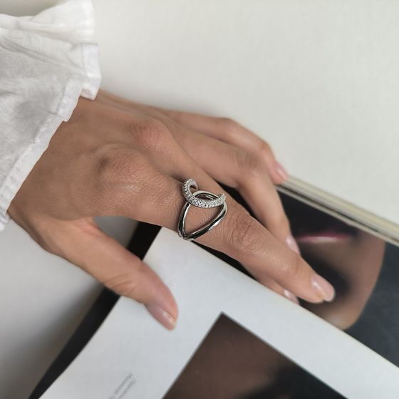 Silver Ring with Fianites