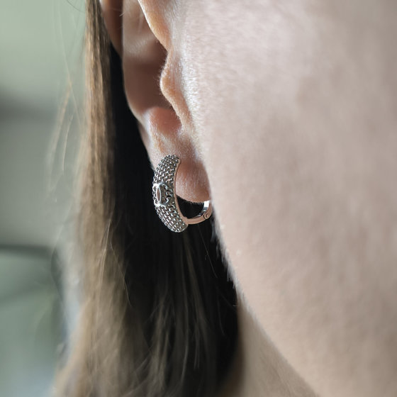 Silver earrings without stones