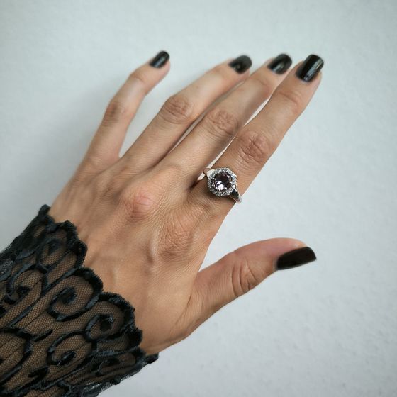 Silver ring with amethyst 1.53ct