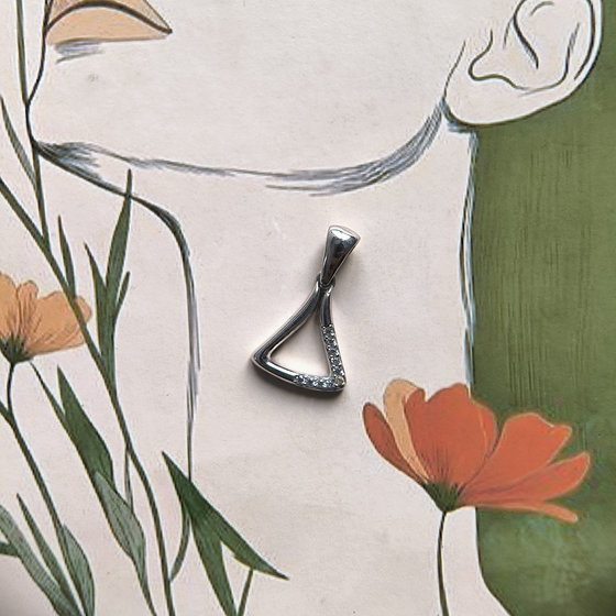 Срібна підвіска з фіанітами 0.1ct