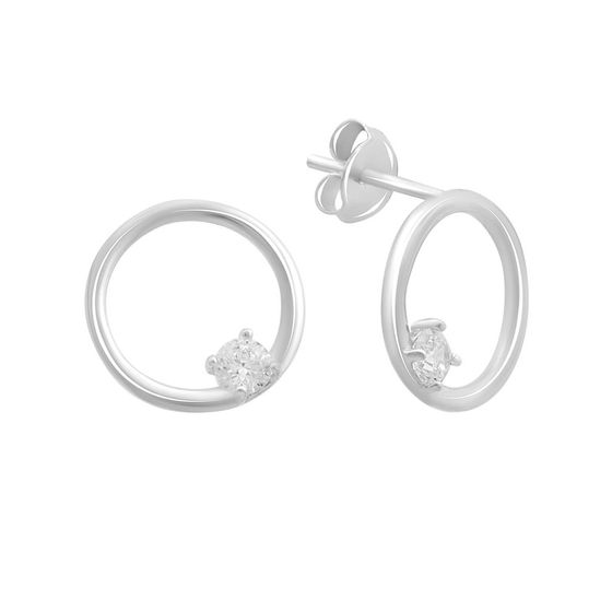 Срібні сережки з фіанітами