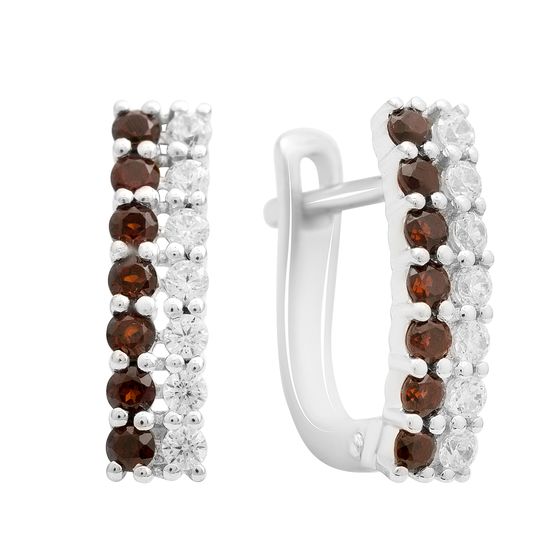 Silver earrings with garnet 1.369ct