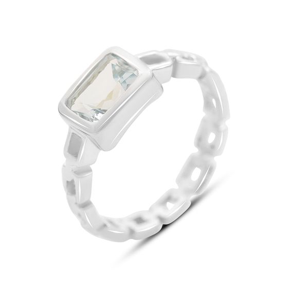 Silver ring with a 1.819-carat topaz