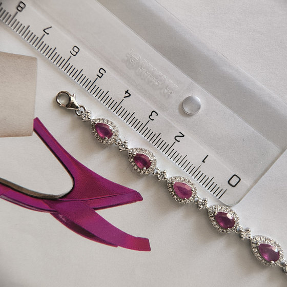 Срібний браслет з рубіном 9,74 карата