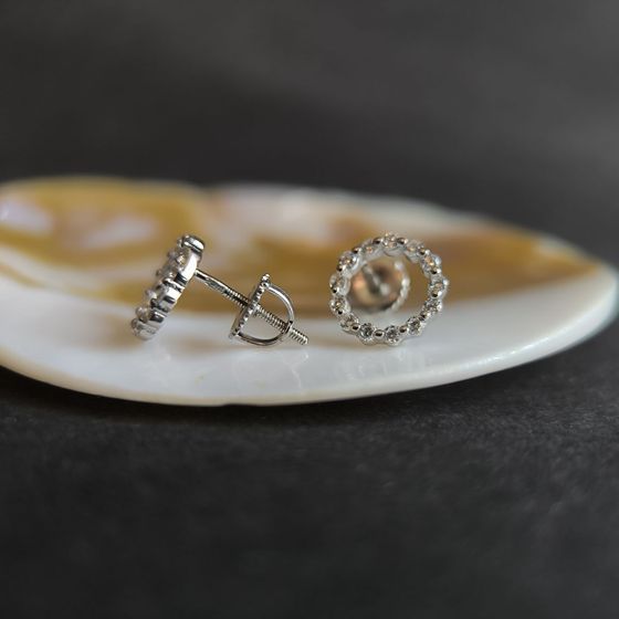 Срібні сережки з фіанітами