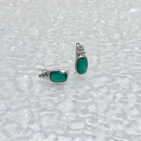 Серебряные серьги с агатом 6.519ct