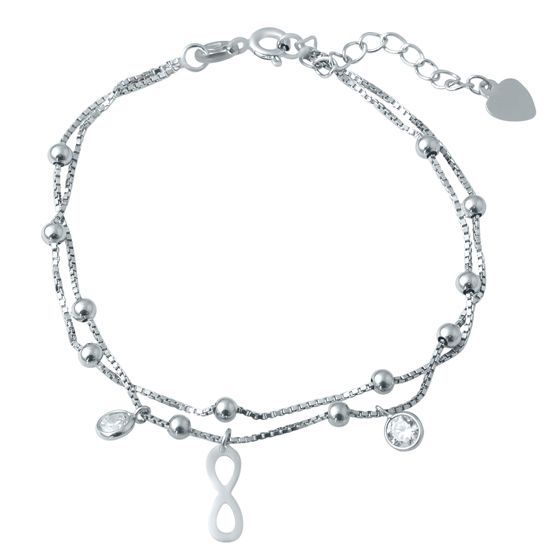 Silver bracelet with phianites