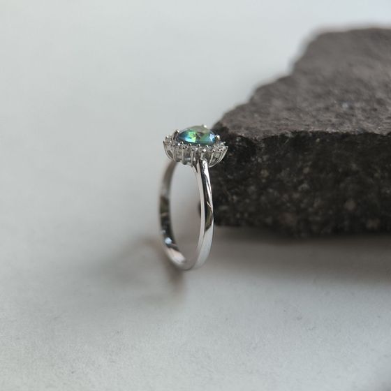 Серебряное кольцо с мистик топазом 0.837ct