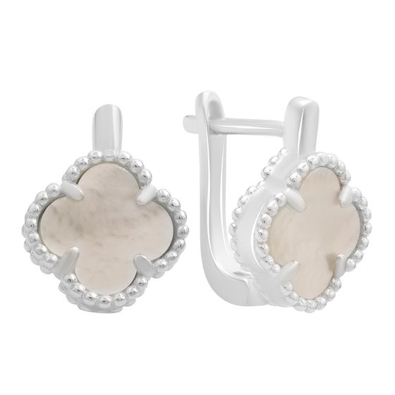 Silver earrings with mother-of-pearl