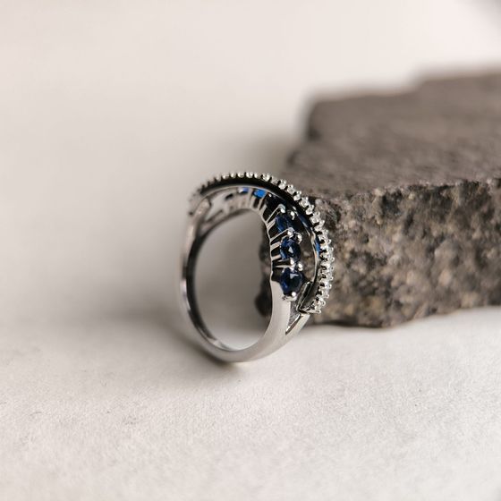 Срібна каблучка із сапфіром nano 0.83ct