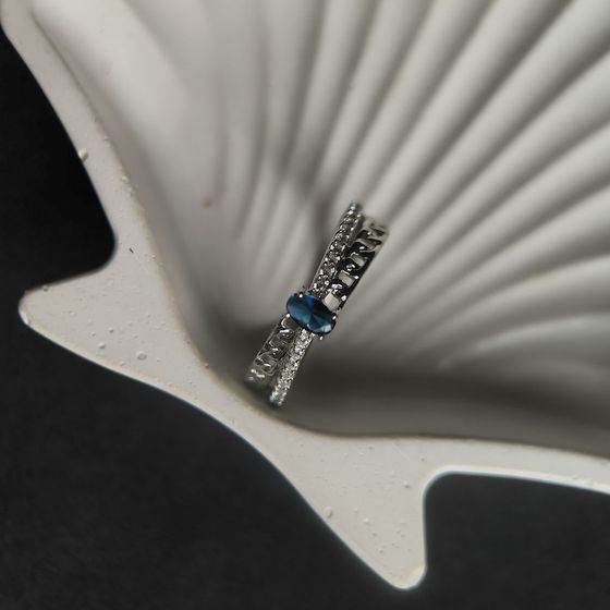 Срібна каблучка із сапфіром nano 0.518ct