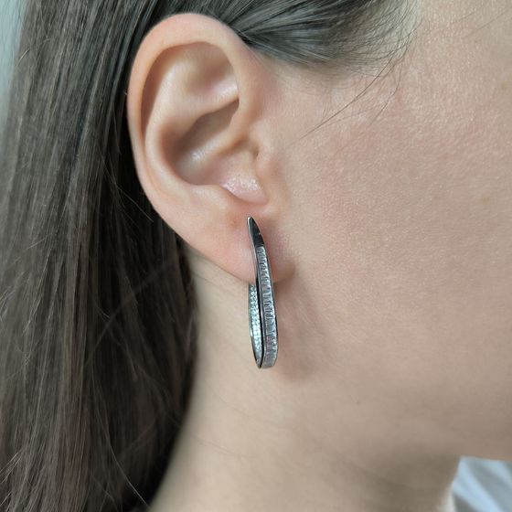 Срібні сережки з фіанітами