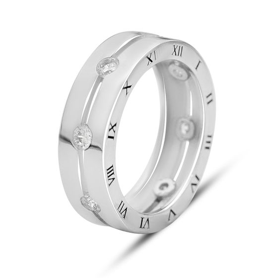 Срібна каблучка з фіанітами