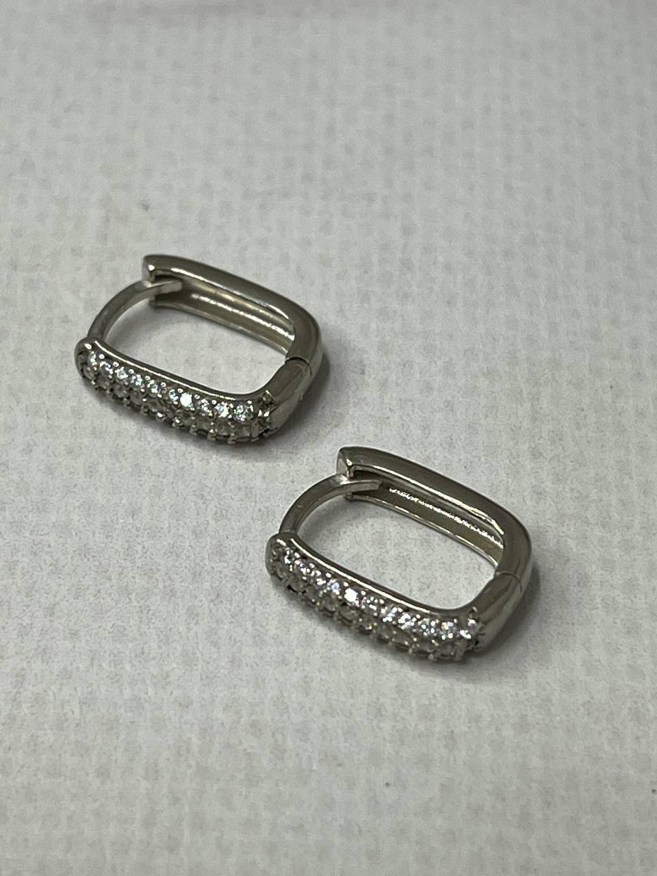 Silver earrings with cubic zirconia