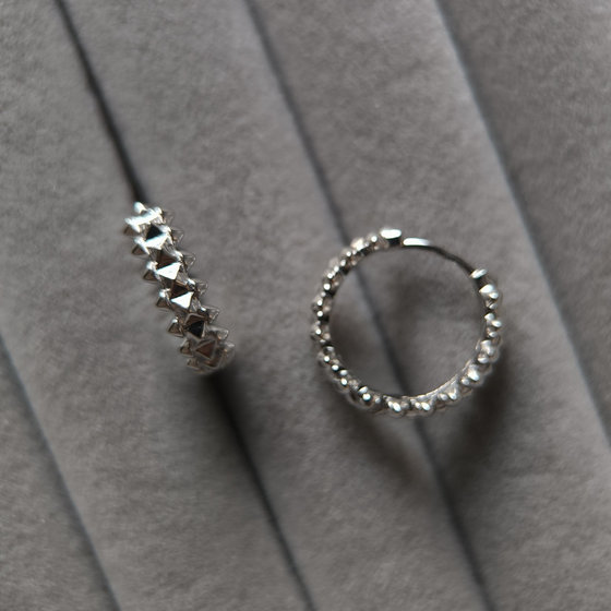 Silver earrings without stones