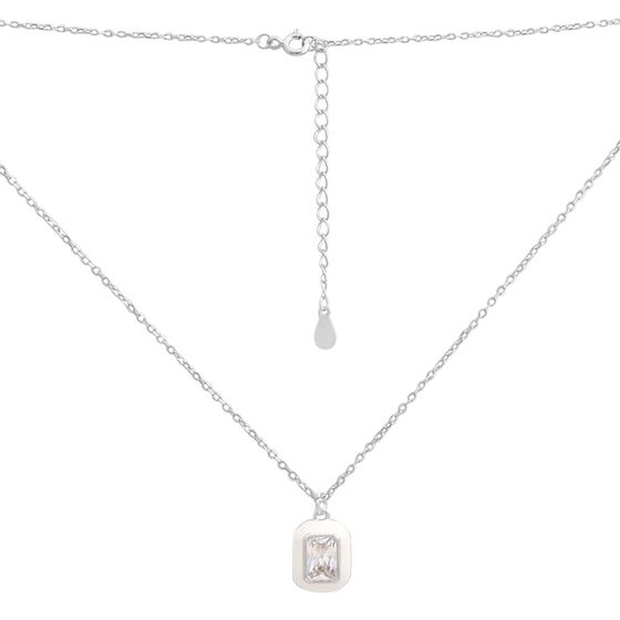 Silver necklace with phianites, semallu