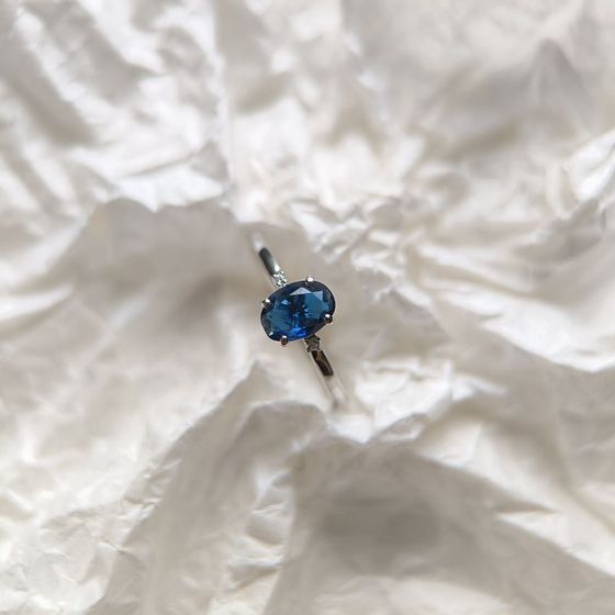 Срібна каблучка із сапфіром nano 0.597ct