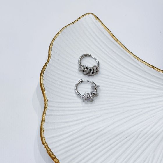 Silver Earrings with Fianites