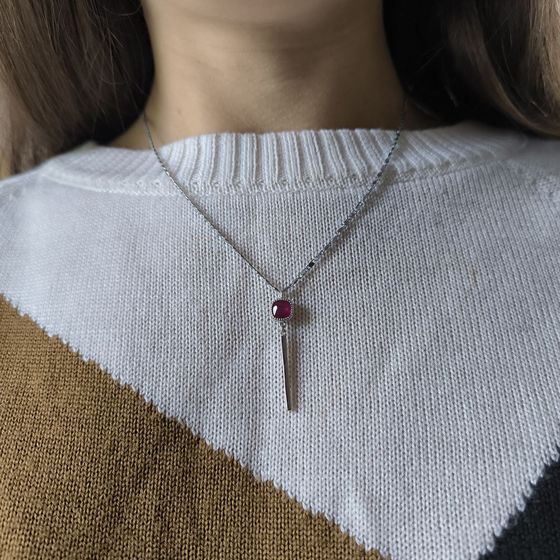 Срібна підвіска з рубіном 1.3ct