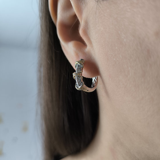 Срібні сережки з фіанітами