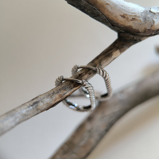 Silver earrings without stones