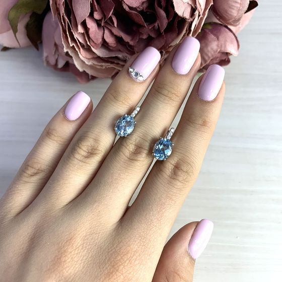 Серебряные серьги с топазом 4.525ct