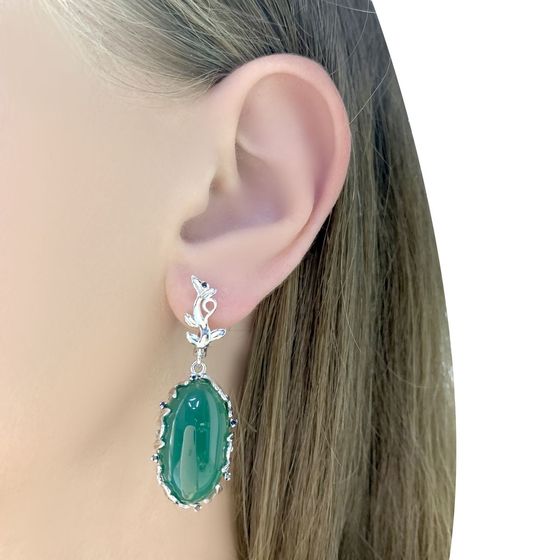 Серебряные серьги с агатом