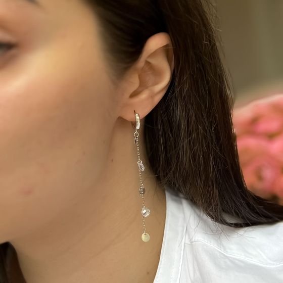 Срібні сережки з фіанітами