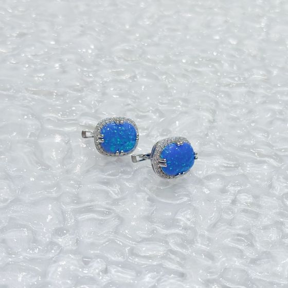 Silver earrings with opal 5.19ct