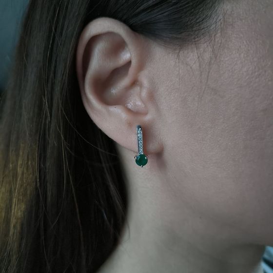 Срібні сережки з агатом 1.069ct